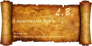Lazarovits Bars névjegykártya